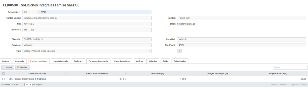 sample customer file with commercial data